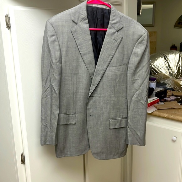 Zegna blazer 2 button 2 vent back notch lapel pick sticking 75-25% wool/silk - Picture 1 of 8